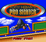 Tony Hawk title screen for GameBoy Color
